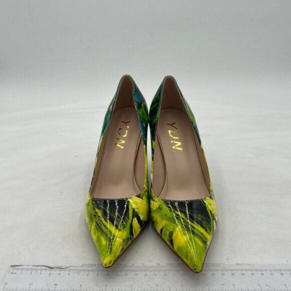 YDN Women's Chic Pointed Closed Toe Mid Heel Pumps Slip on Stilettos Slide Dress - Picture 3 of 7